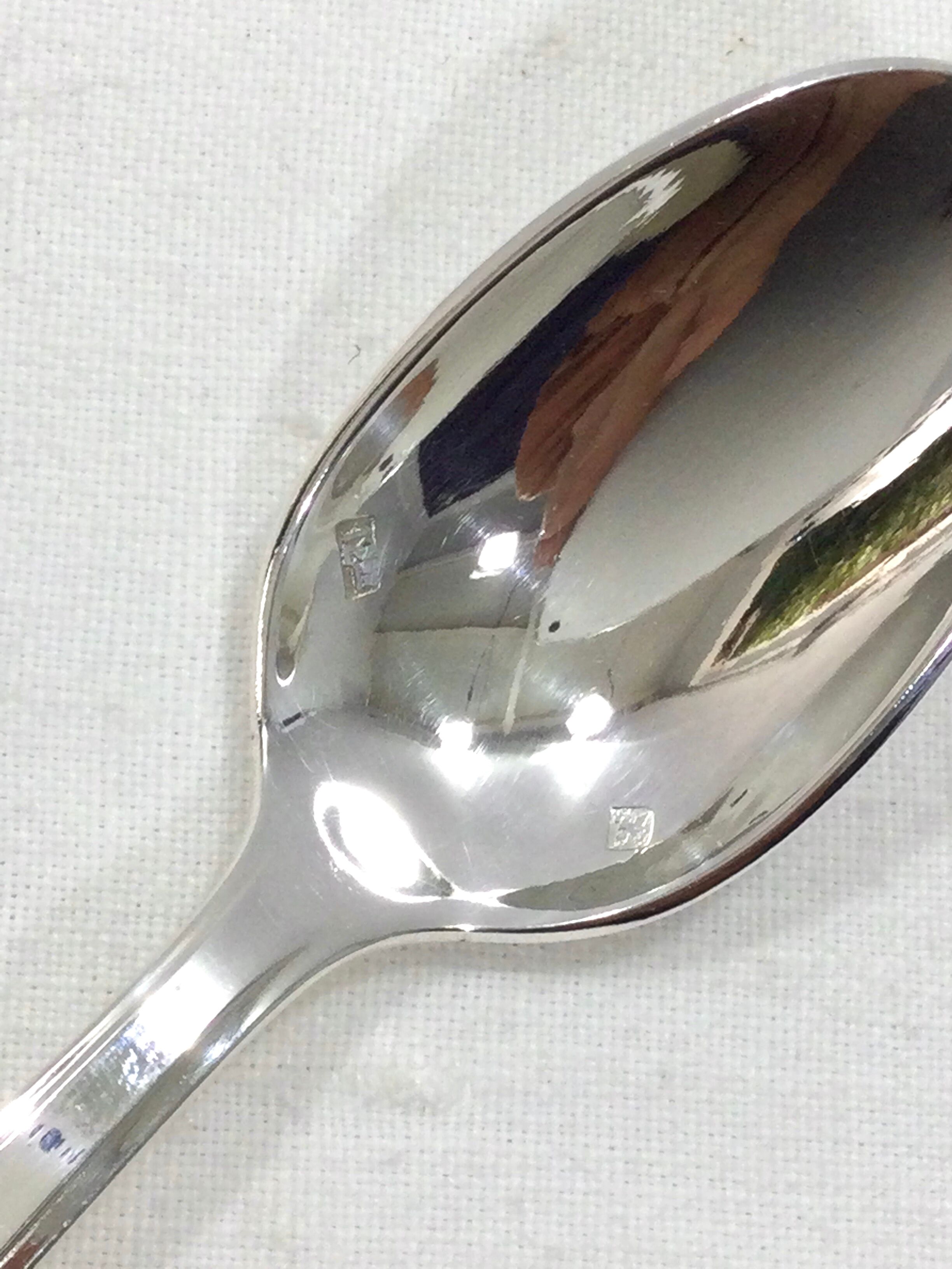 12 mocha spoons in silver metal