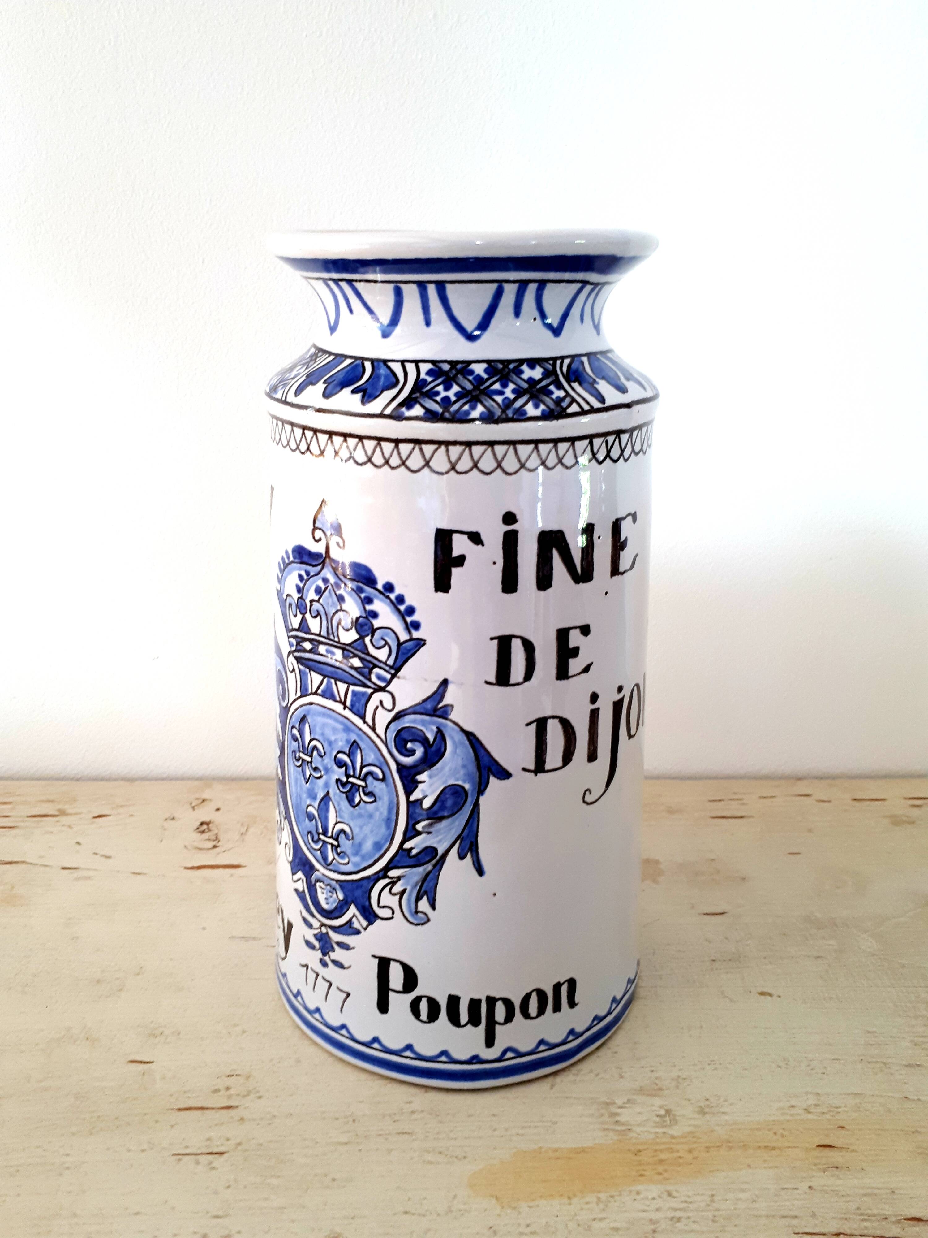 Pot en faience style apothicaire Grey Poupon