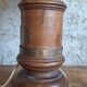 Antique turned wood lamp with engraved brass, Royal Adelaide.