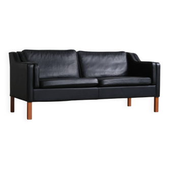 Mogens Hansen  black leather sofa