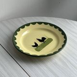 “Teller Keramik” ceramic plate with rooster motif.