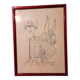 Lithograph Jean Cocteau 1963