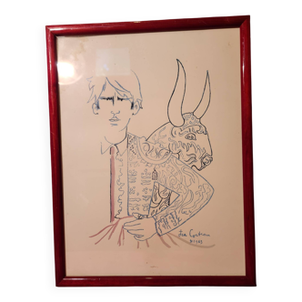Lithograph Jean Cocteau 1963