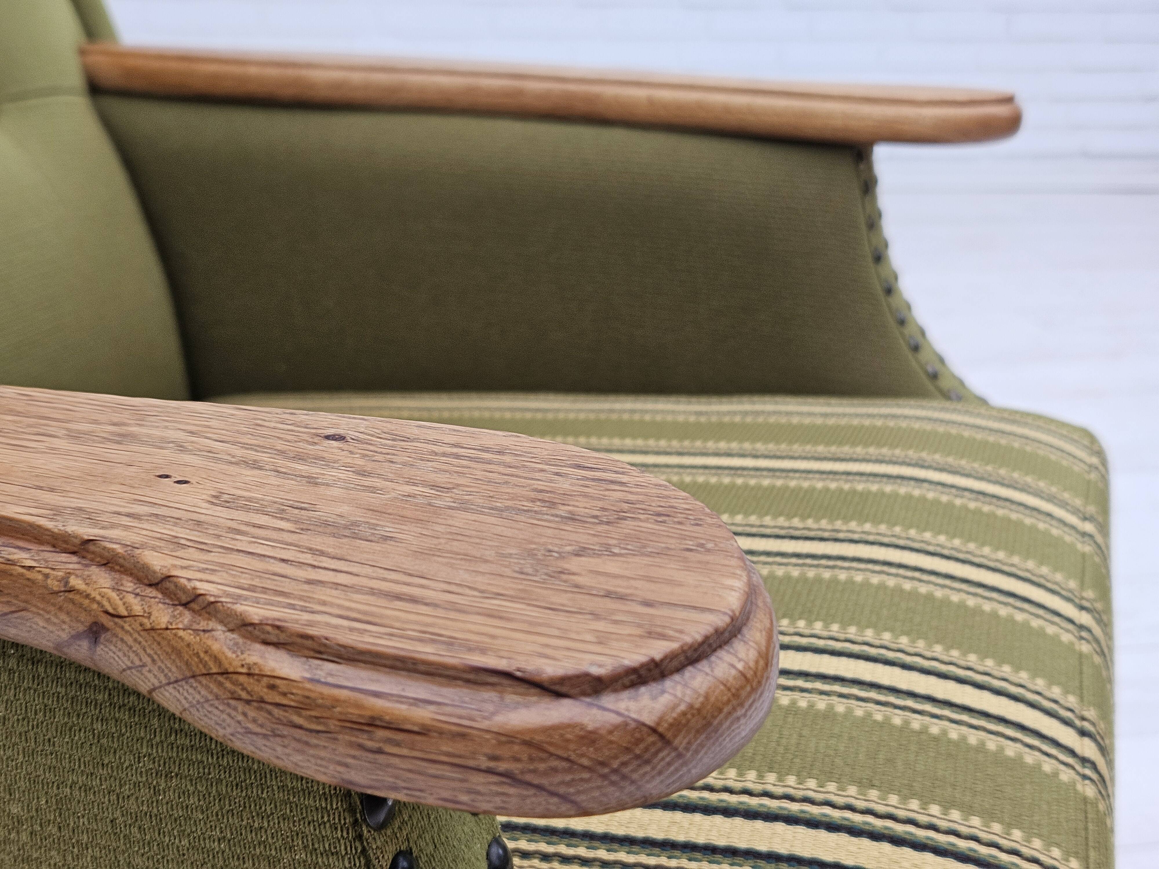 1970s, Danish highback armchair, wool, oak