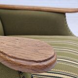 1970s, Danish highback armchair, wool, oak