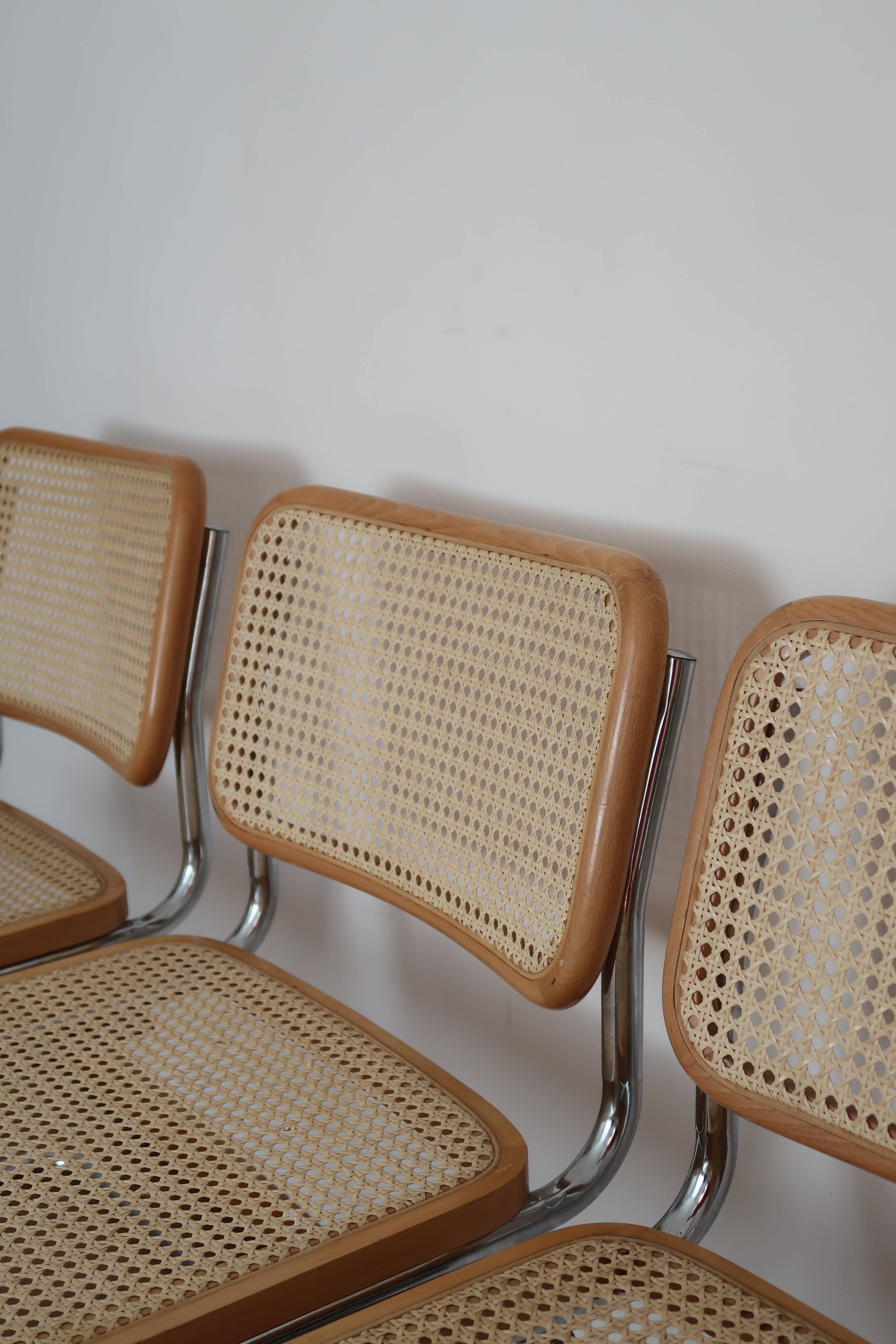 4 chairs cannage and chrome