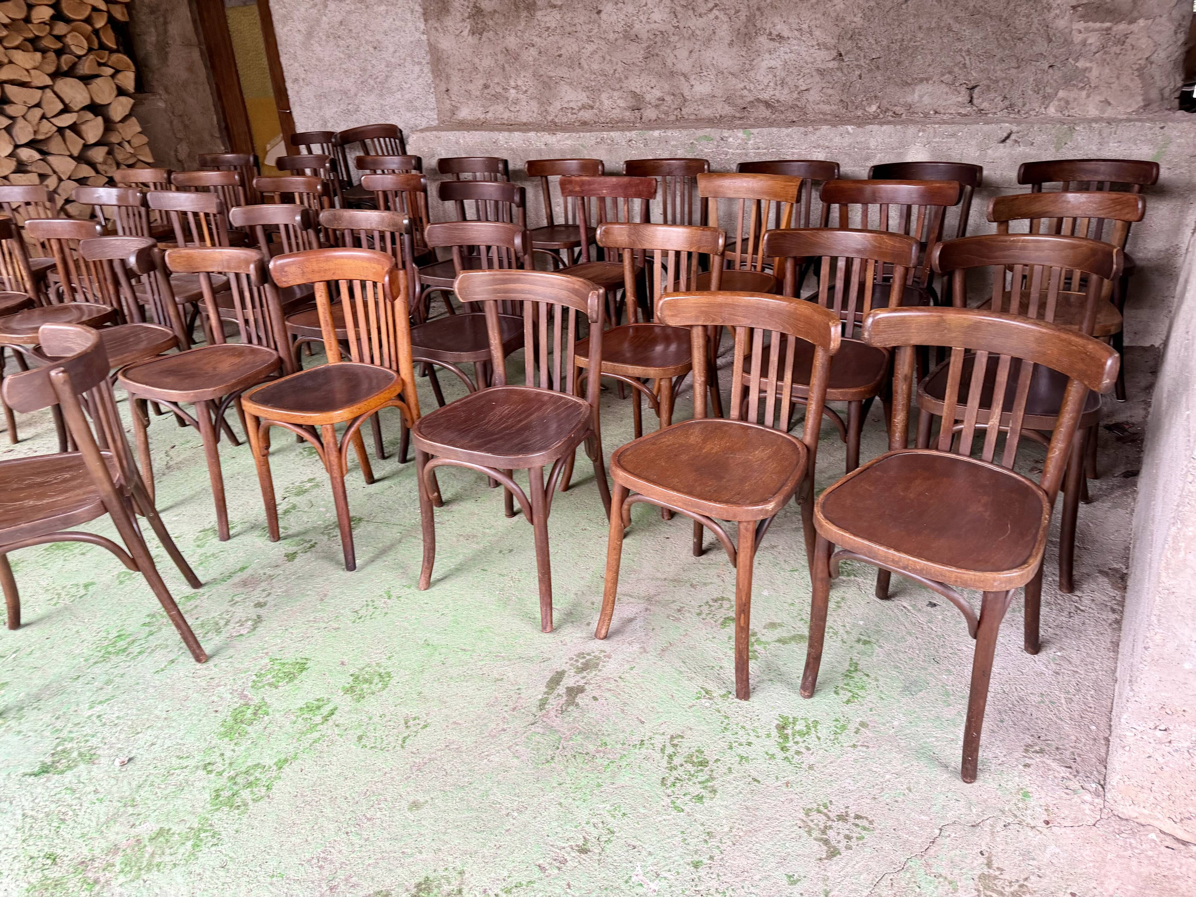 Set of 45 vintage bistro chairs