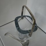 Strömbergshyttan crystal ice bucket with original tongs – scan design