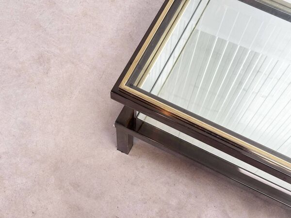 Table basse coulissante avec porte-bouteille attribuée à Maison Jansen