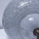 ceramic lamp in the shape of an XL pot, palm leaf decor, 80s