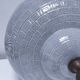ceramic lamp in the shape of an XL pot, palm leaf decor, 80s