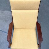 Mid-century Danish rocking chair set with footrest by Poul Volther for Frem Røjle, 1960s.