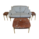 Full living room sofa 2 places and 3 low tables