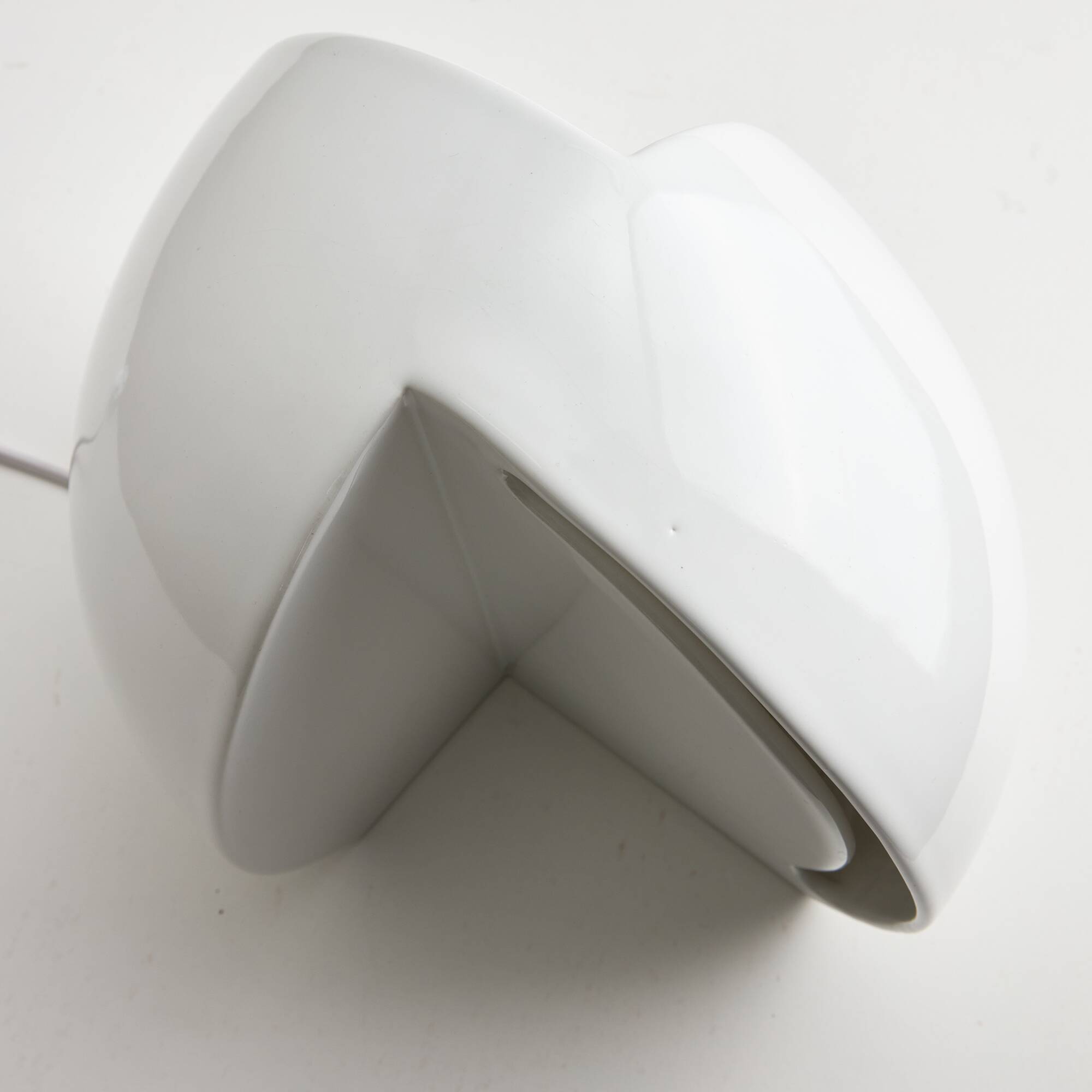 Perdomello 70 White Ceramic Hemisphere Lamp, 1970s