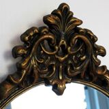 Baroque “trumeaux” mirror in carved solid wood.