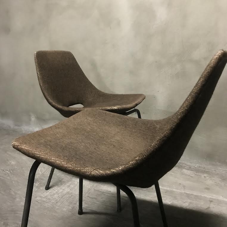 Set of 6 chairs "Tonneau" Pierre Guariche, Steiner Editions
