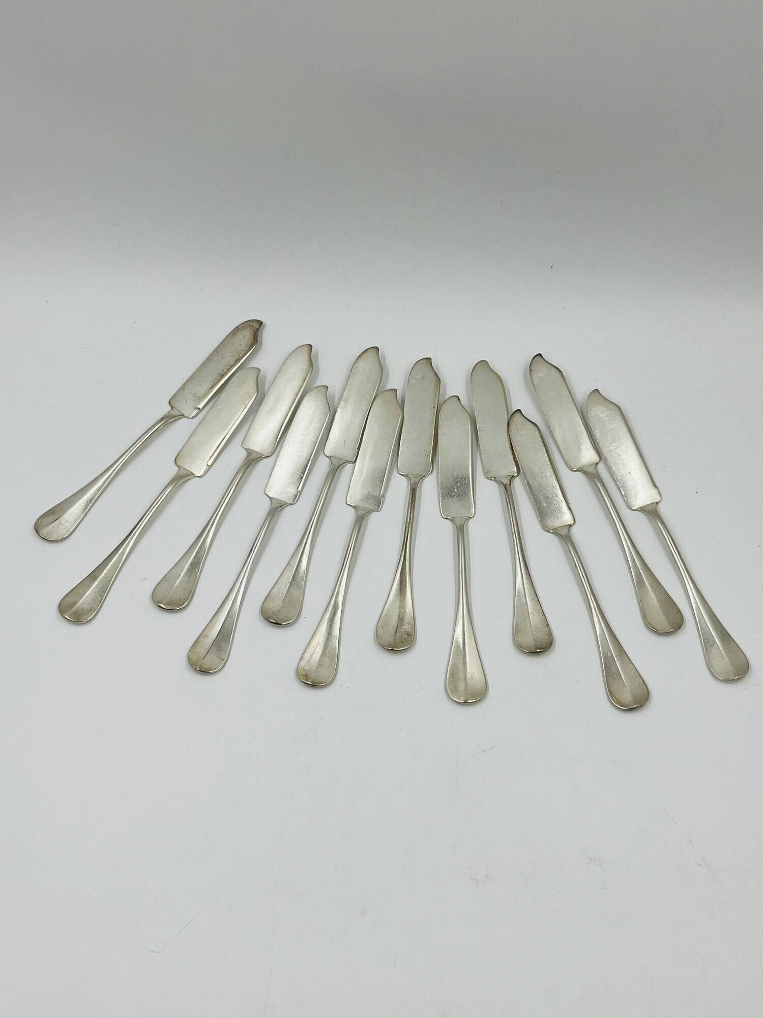 Lot 12 Fish Knives Silver-Plated Wiskemann