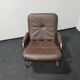 Vintage tubular framed leather lounge chair