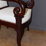 Pair Of Louis Philippe Period Armchairs With Mahogany Crosses XIX