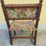 Antique poltrona trono in solid walnut with carving 19th century