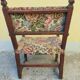 Antique poltrona trono in solid walnut with carving 19th century