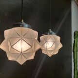 Paire de suspensions art déco en verre