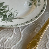 7 flat plates made of ironstone.