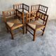 Set of 4 brutalist oak armchairs, 1950s