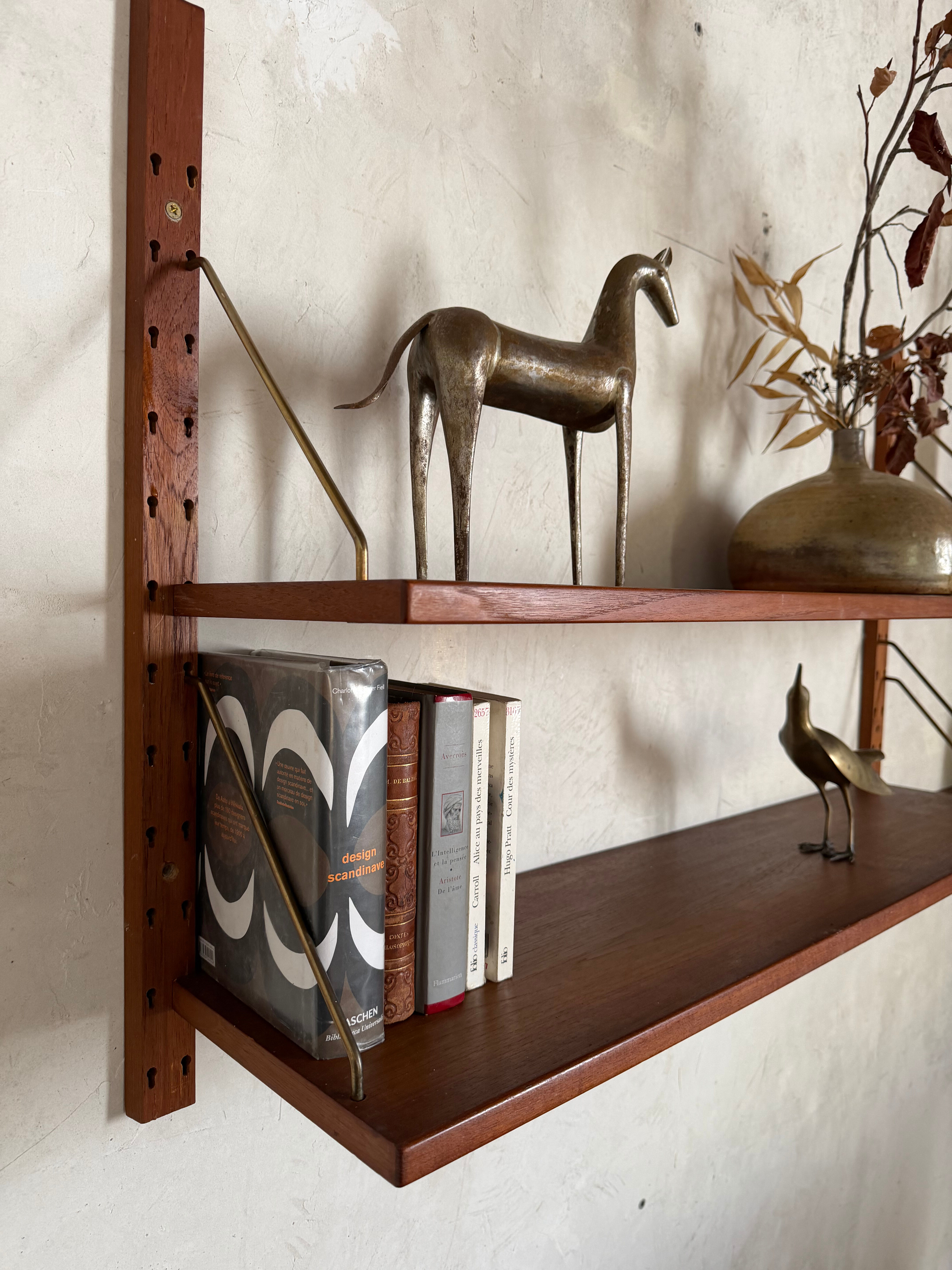 Vintage Scandinavian wall library in teak by Sven Ellekaer