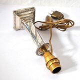 Bougeoir chandelier ancien pied de lampe en argent massif orfèvre suisse a.manz