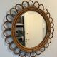 Vintage rattan sun mirror – large model 50 cm