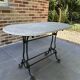Bistro table in cast iron and marble from the art nouveau period.