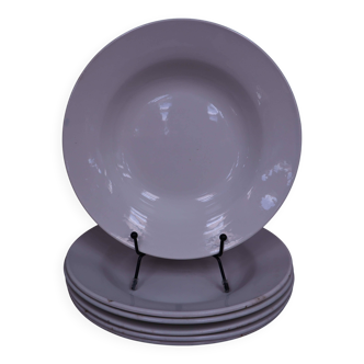 6 White Soup Plates, Digoin and St Amand Porcelain