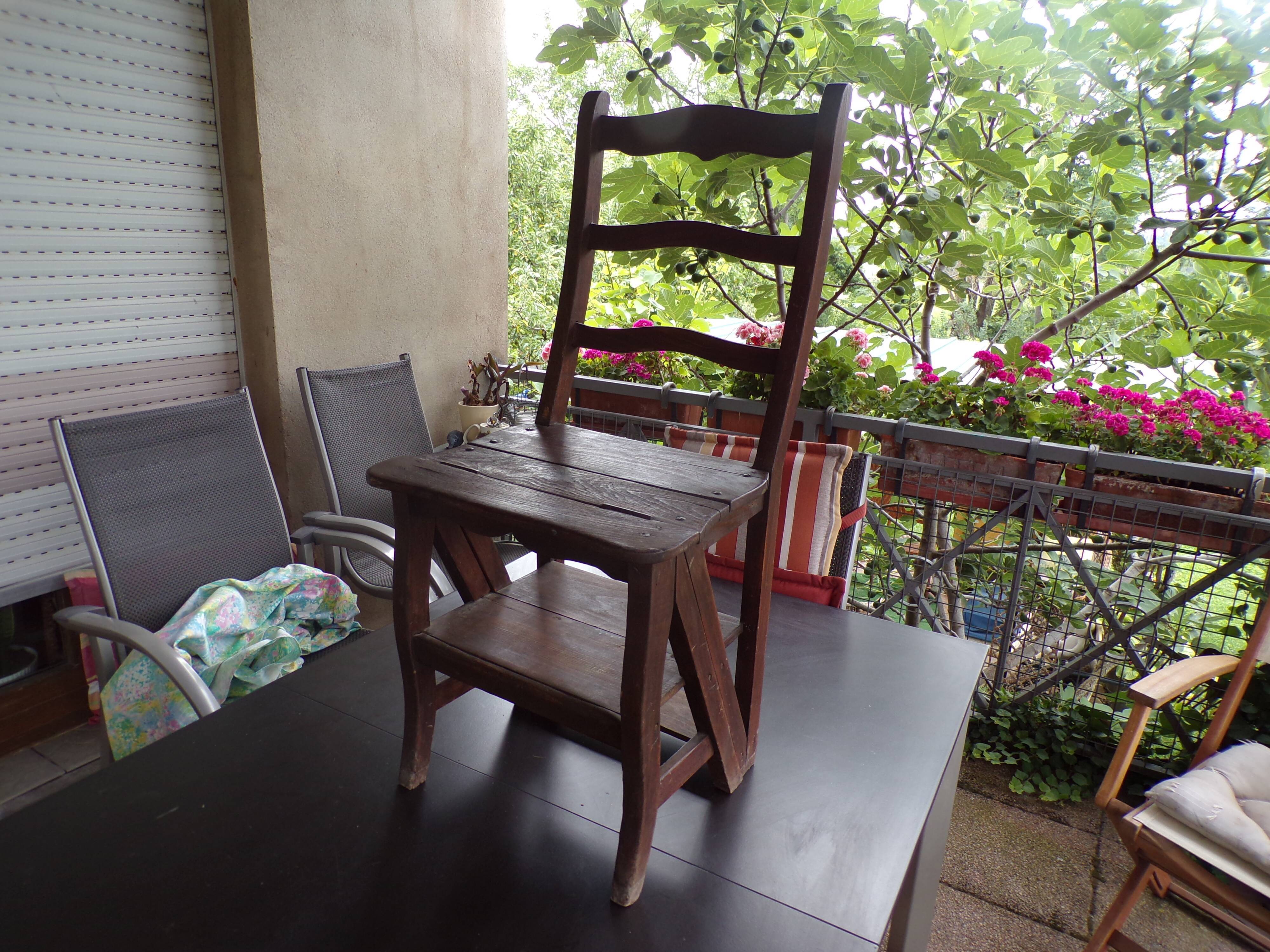 Old folding chair stepladder