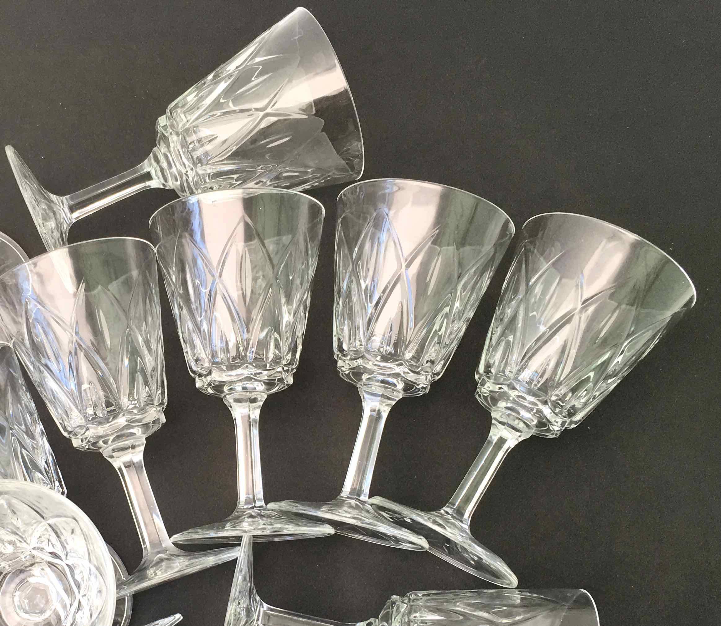 Set of 11 vintage wine glasses