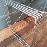 Glass and chrome coffee table 1970