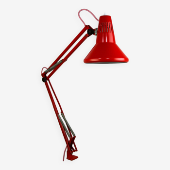 Red Adjustable Achitect Table Lamp by Tep, 1970s