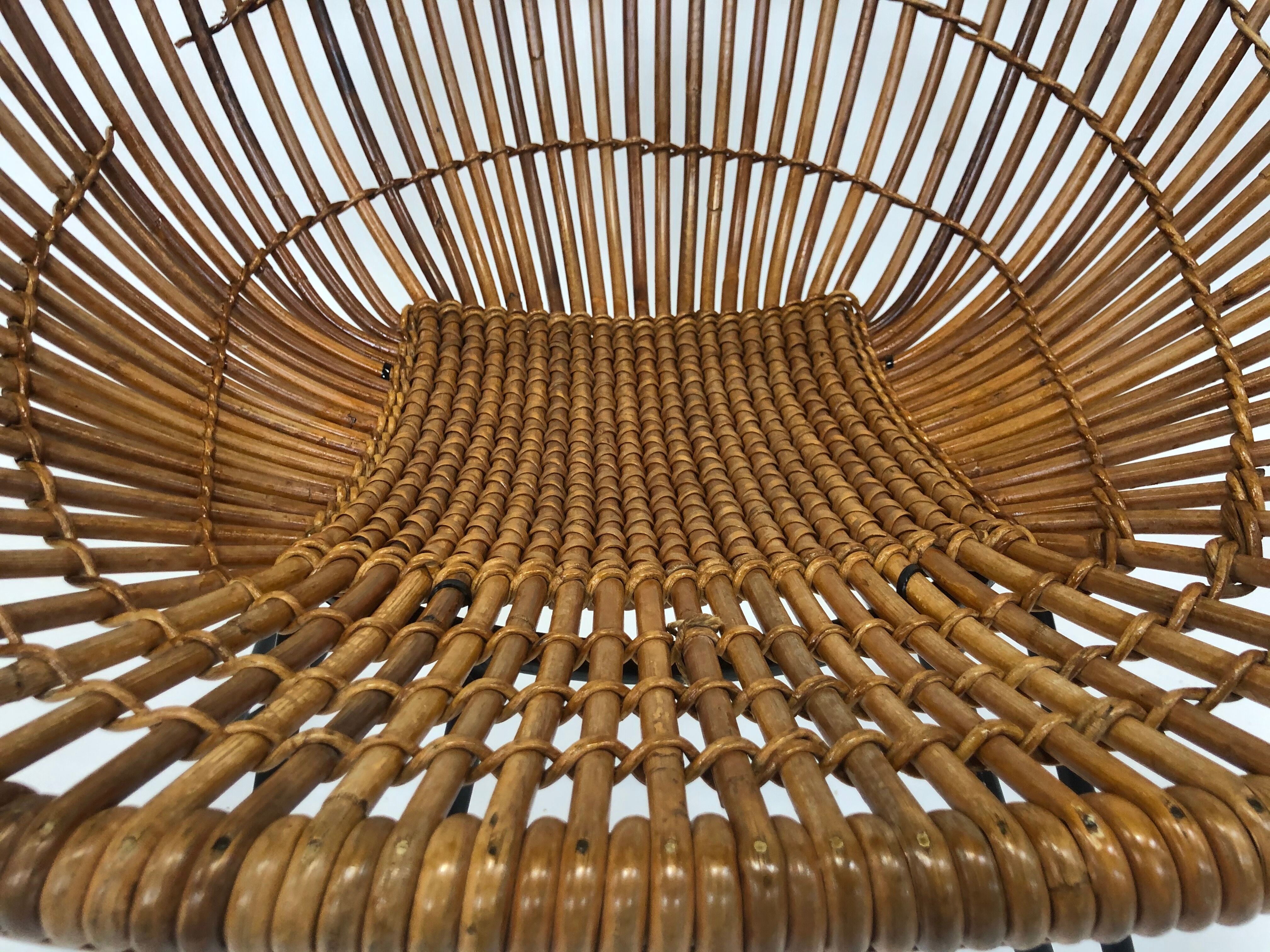 Rohe Noordwolde rattan armchair, 1960, Netherlands
