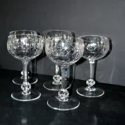 Saint-Louis set of 5 crystal wine glasses model 1930 Metra size 4593
