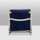 Pair of armchairs and pouf in chrome steel. 1970s, Valérian Rybar.