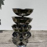 4 stainless steel cups 1970