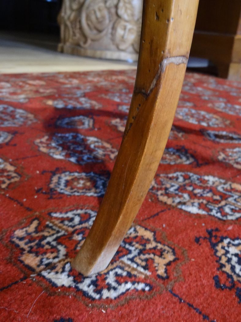 Cherry table, eighteenth century, Louis XV with two drawers