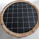 Round Black Tiled Rattan Coffee table 1960s