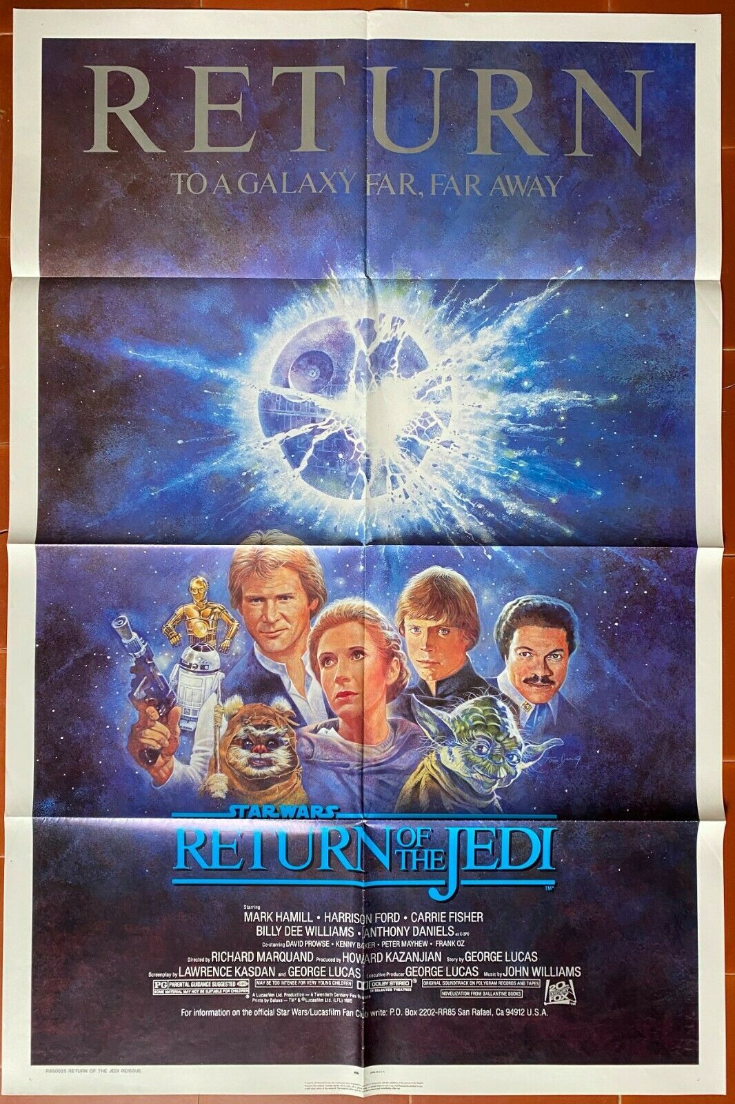 Affiche cinéma originale "Le Retour du Jedi" Star Wars, Harrison Ford 69x104cm 1985