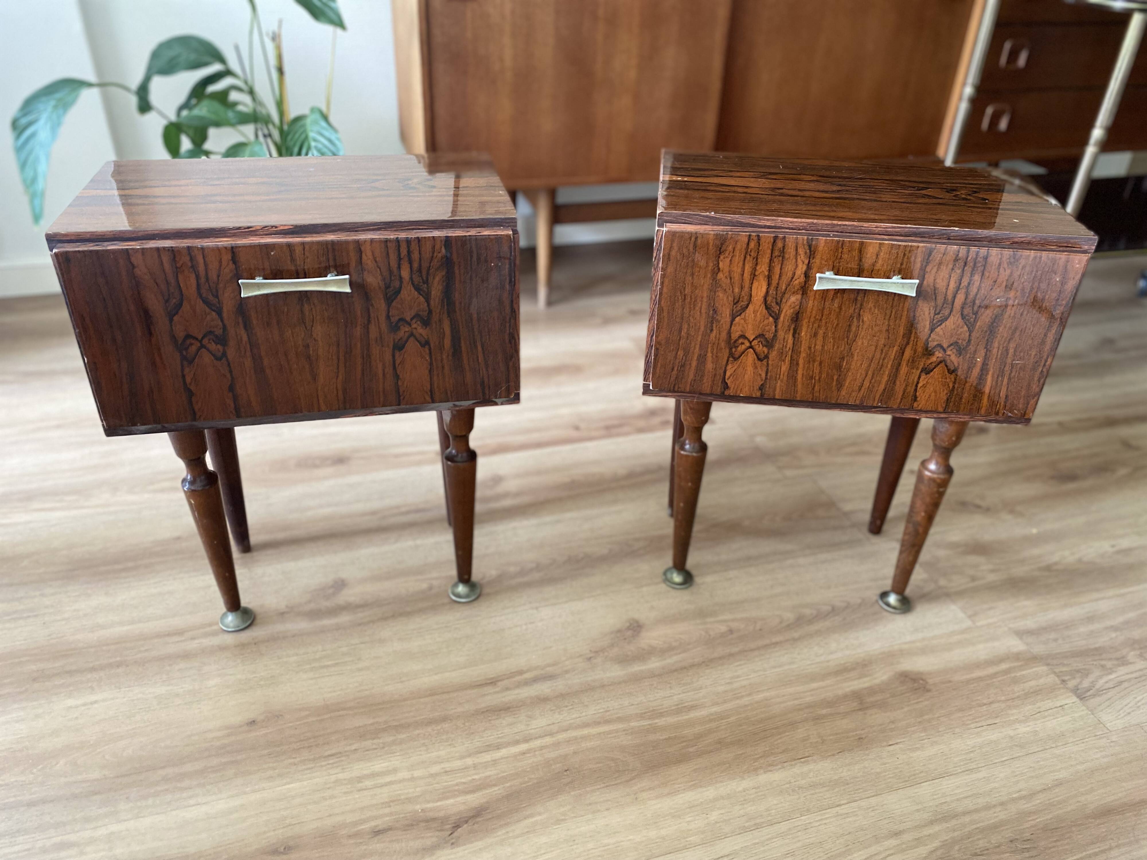 Set of 2 vintage hair tables