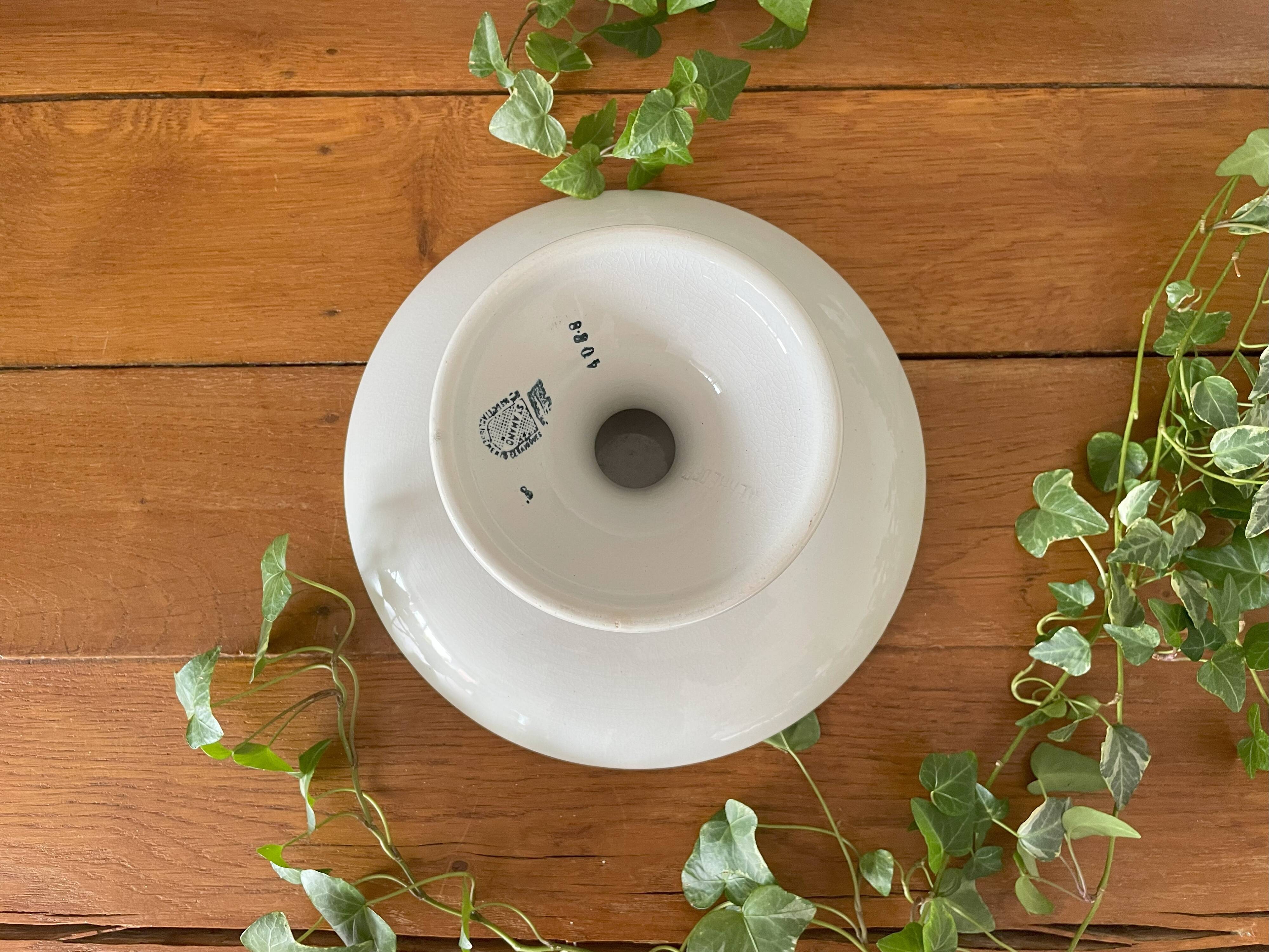 Antique earthenware fruit bowl from Saint-Amand (North)