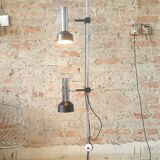 Vintage floor lamp silver-black, 1970