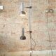 Vintage floor lamp silver-black, 1970