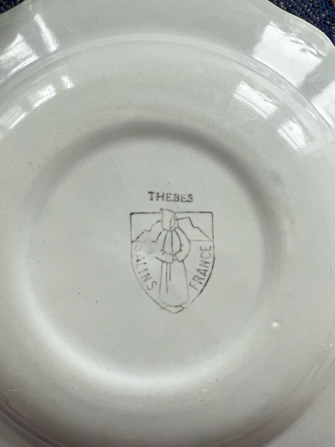 Set of 3 hollow plates Thebes Salins blue