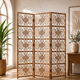 Vintage 1960s curved rattan screen